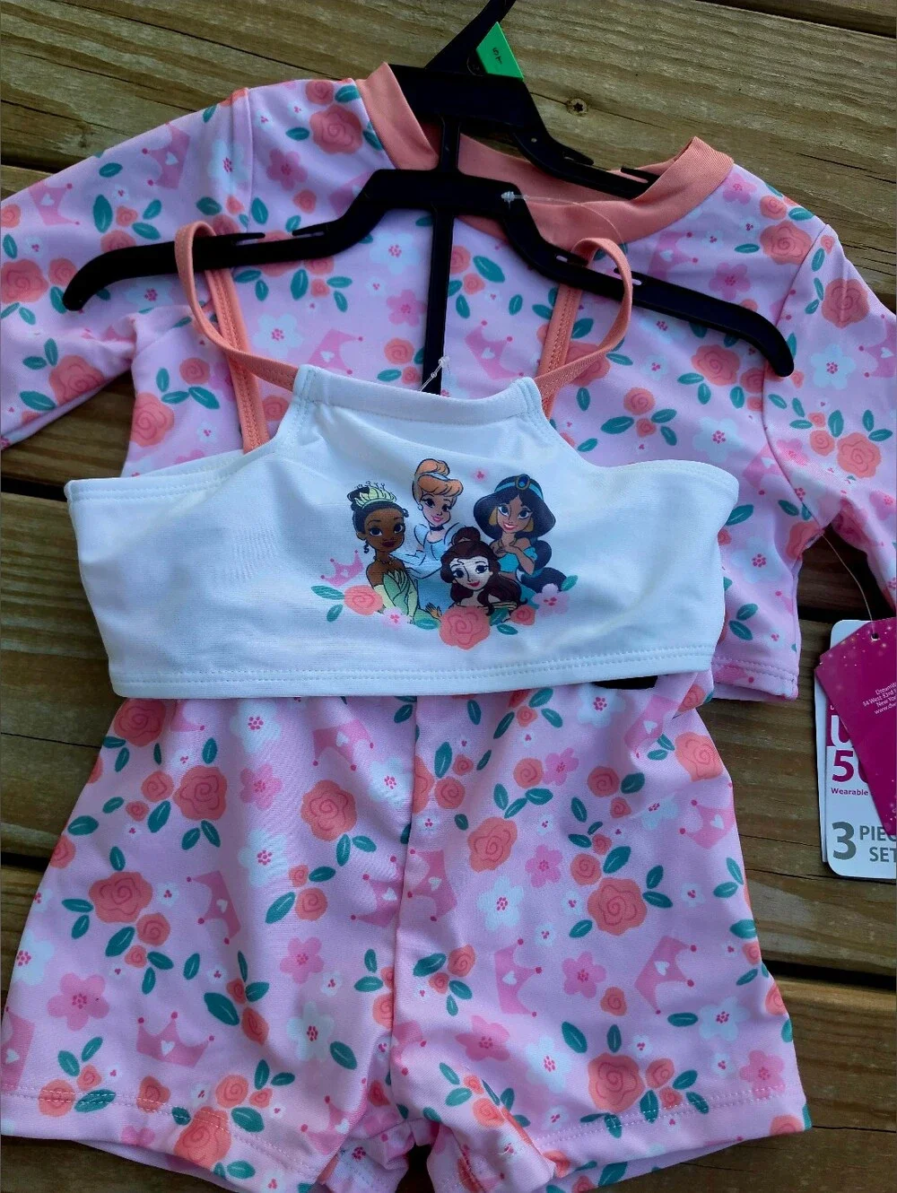 Princess Toddler Girl Rash Guard & Bikini Swimsuit